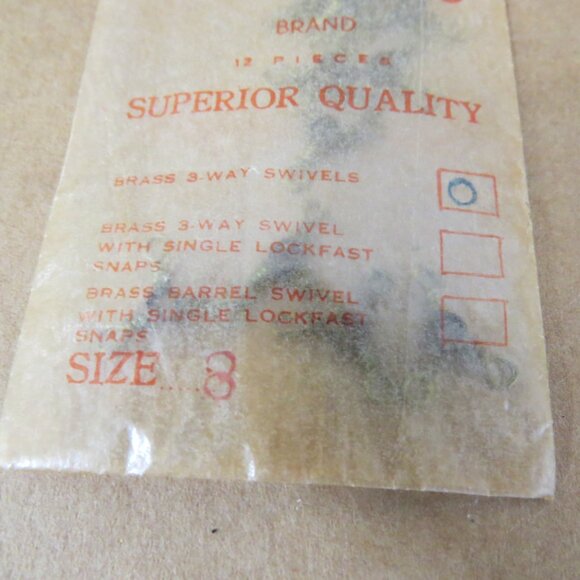Unico Vintage Fishing Brass 3-Way Swivels Size 8- 12 packs of 12 swivels NOS IOB - Picture 4 of 6